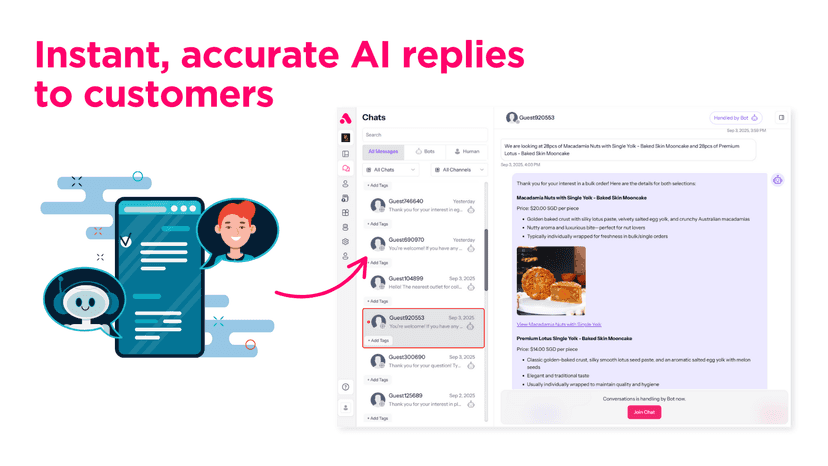 Answer customer questions smartly and instantly with AeroChat AI