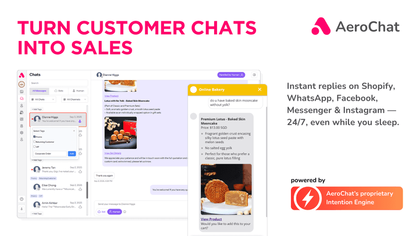 Turn customer chats into sales with AeroChat AI chat