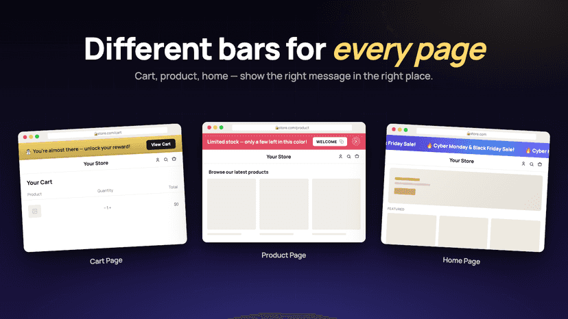Show Announcement Bar On Every Pages