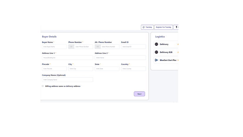 This screen show how to add shipment orders