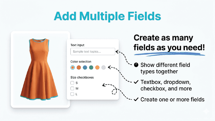 You can add multiple fields to one product.