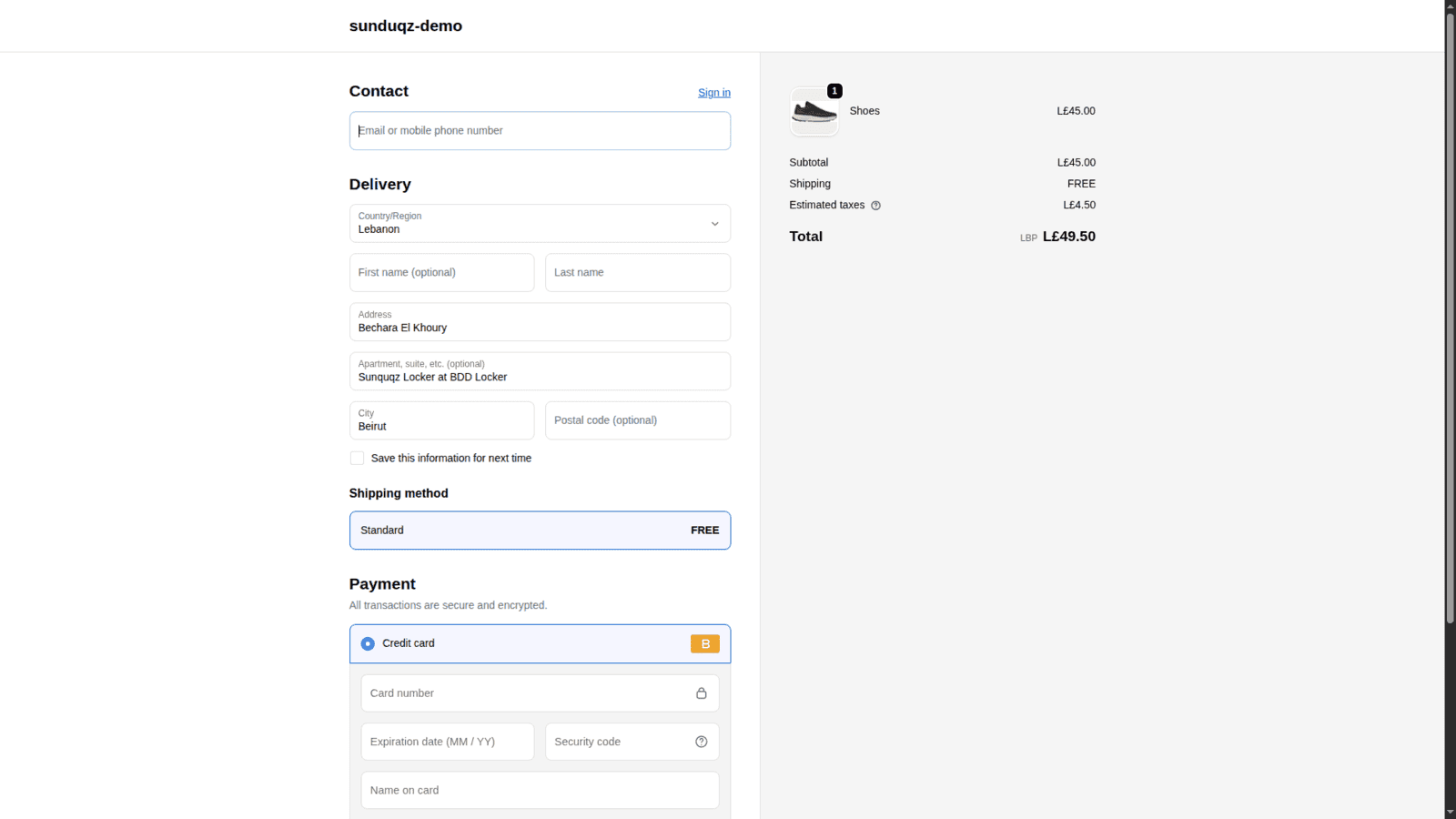 Checkout Page auto filled with locker address
