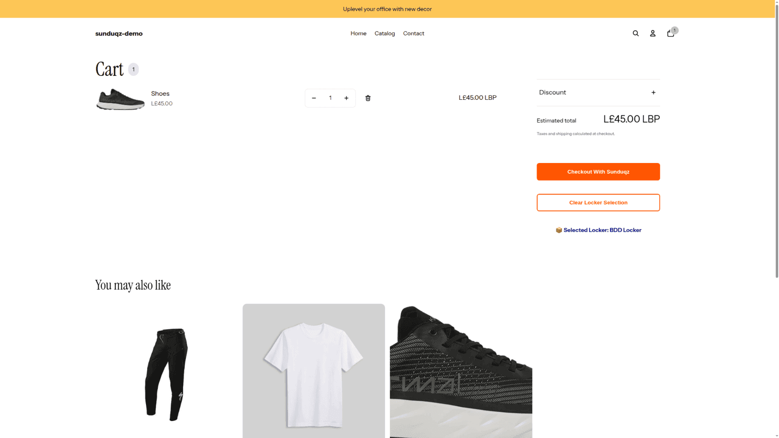 Selected Locker on Cart Page