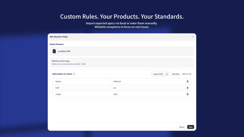 Custom Rules. Your Products. Your Standards.