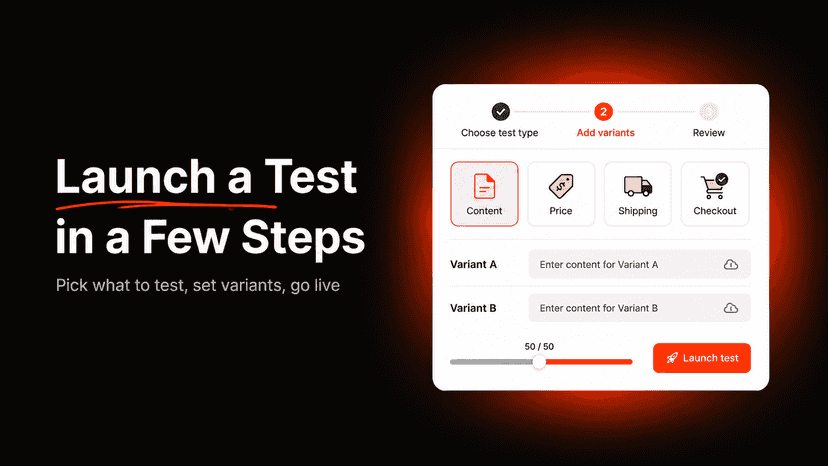 launch a test in a few steps