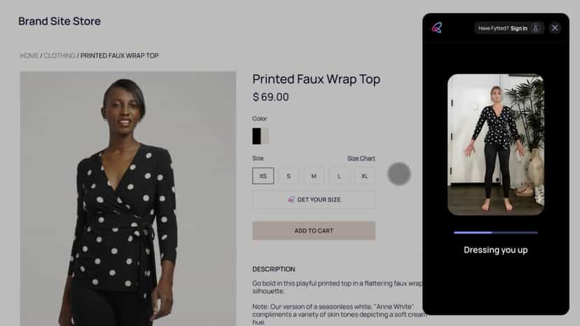 Fytted user flow 2: AI processing of image