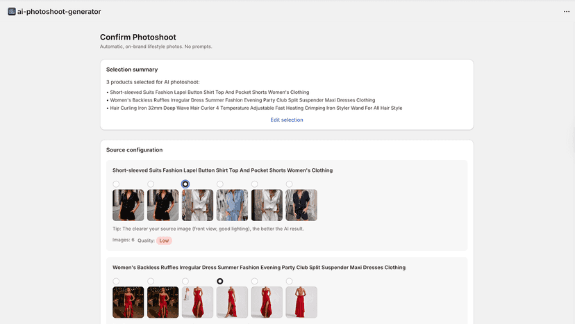 Choose the source photo for generation