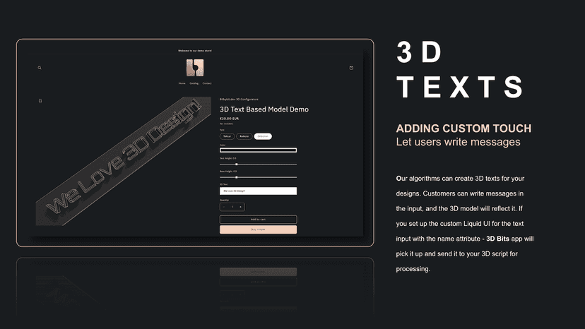 3D texts and line items are supported