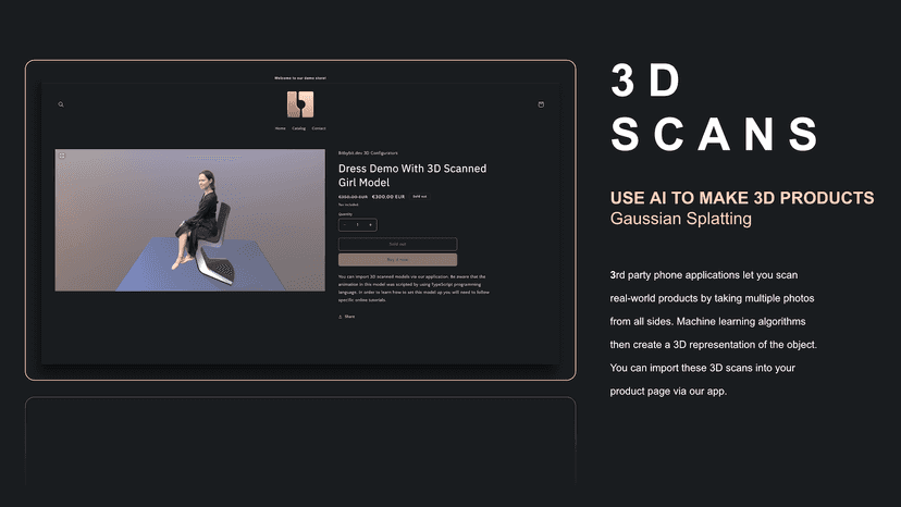 3D scans that use Gaussian splatting can be exposed as products