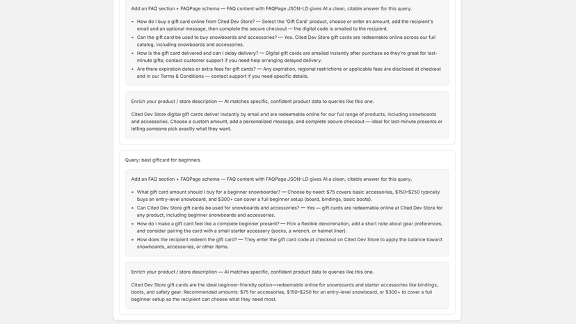 More AI fixes: ready-to-publish FAQs and richer copy