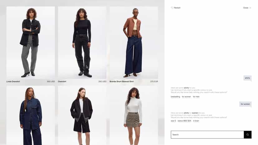 Conversational shopping - refine results by chatting