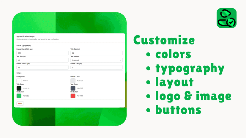 Customizable design and text or add logo, image