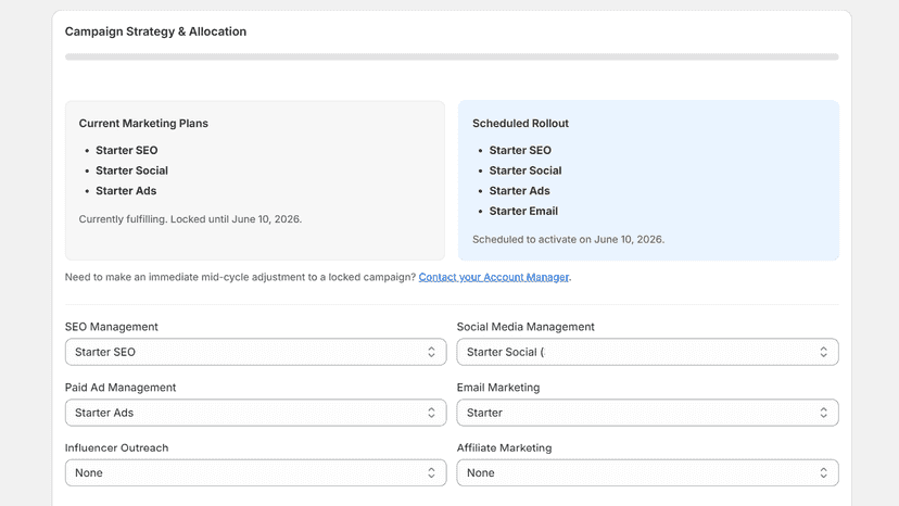 Order all your marketing campaign in easy to use dashboard