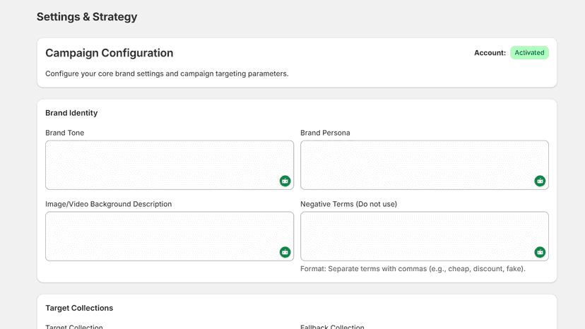 Custom AI features allow brand voice to shine in your campaigns.