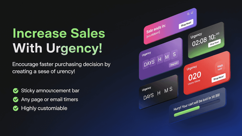 Increase sales with urgency and conversion widgets