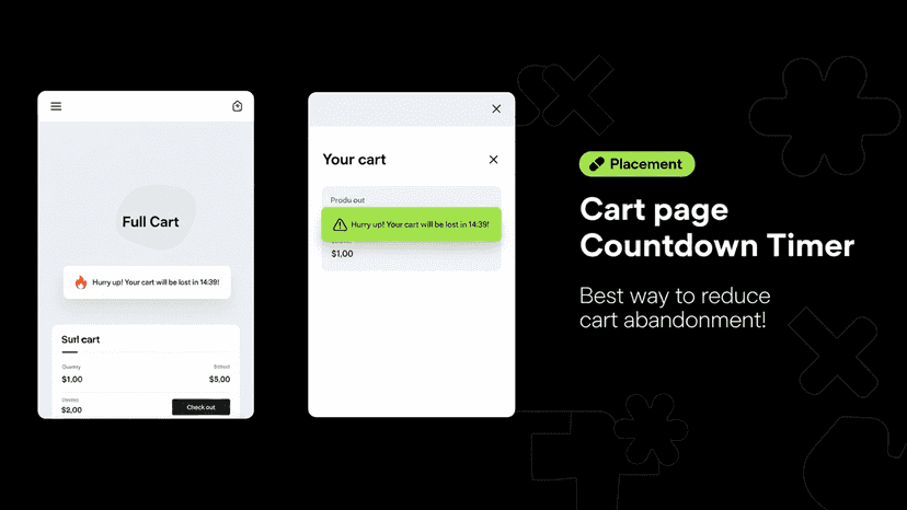 Cart page countdown timer encouraging faster checkout