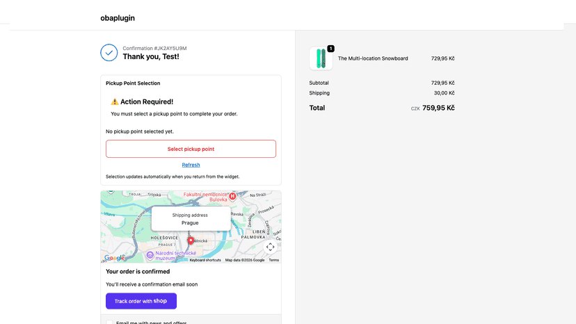 Selection of pick up point/box requested for all subscriptions
