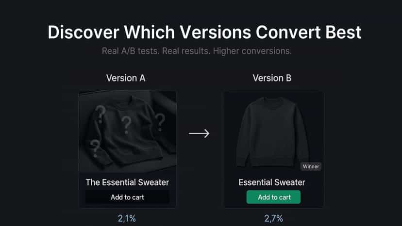 A/B testing dashboard driving conversion optimization and growth