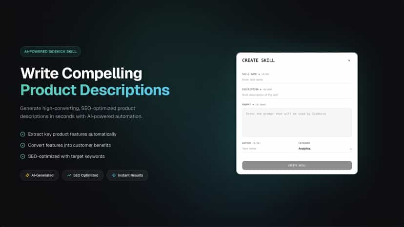 Interface for creating custom AI skills and prompts