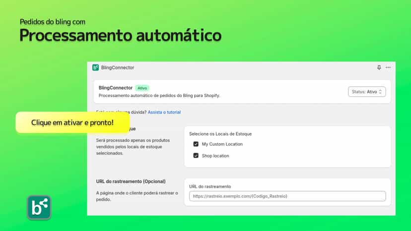 Página principal do app Bling Connector