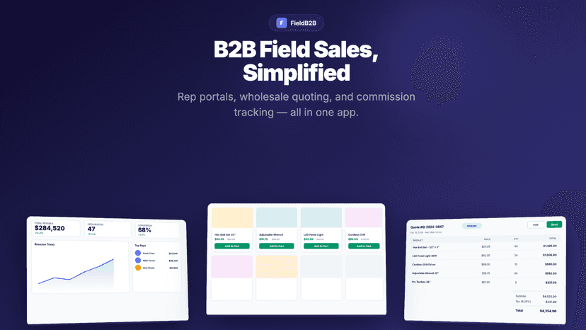 Rep portals, wholesale quoting, and commission tracking