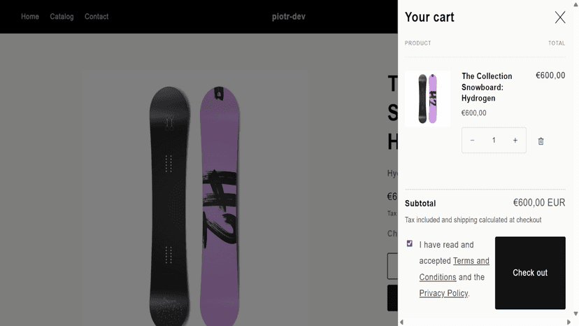 Terms of Service component in cart