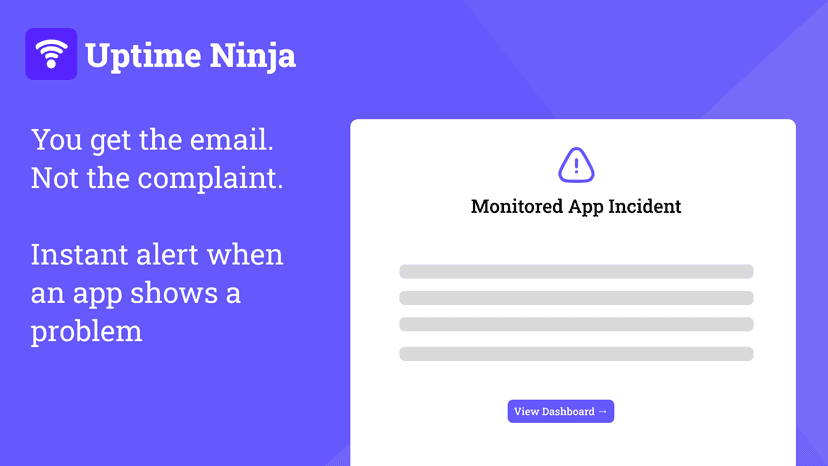 Email alerts for down apps