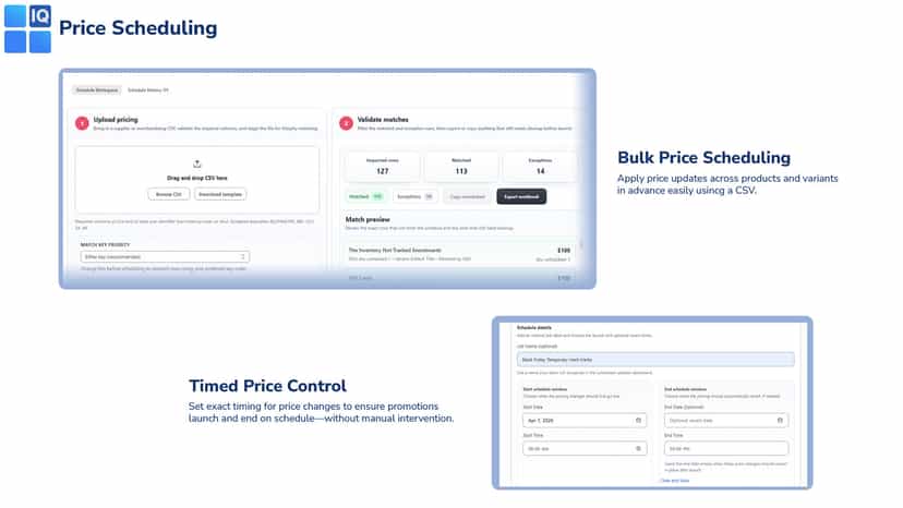 Commerce Dash CatalogIQ Bulk Price Scheduler
