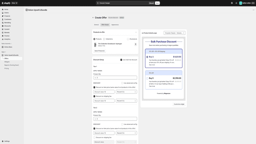 Create volume discount offer