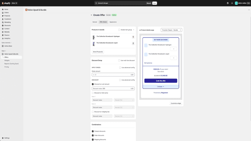 Create bundle offer