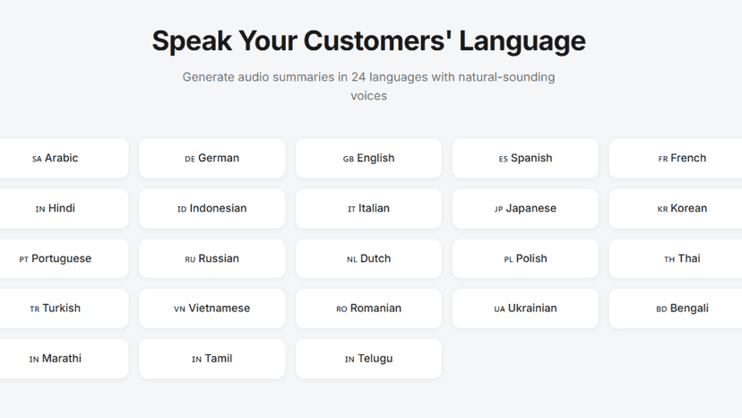 23 available languages