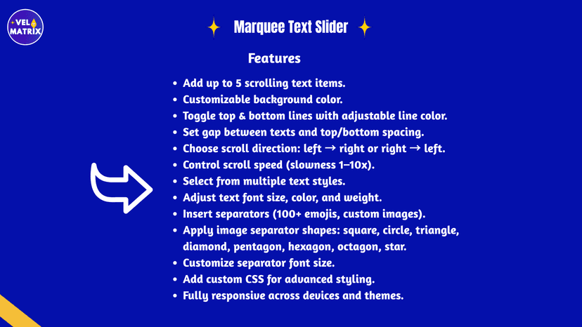 features of logofy- marquee text slider