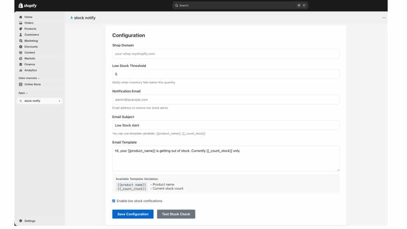 stock notifier
