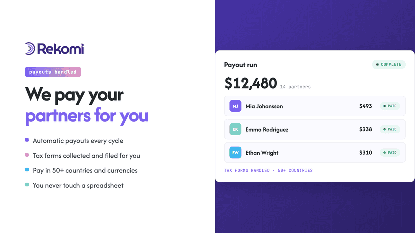 Payouts and tax handled automatically