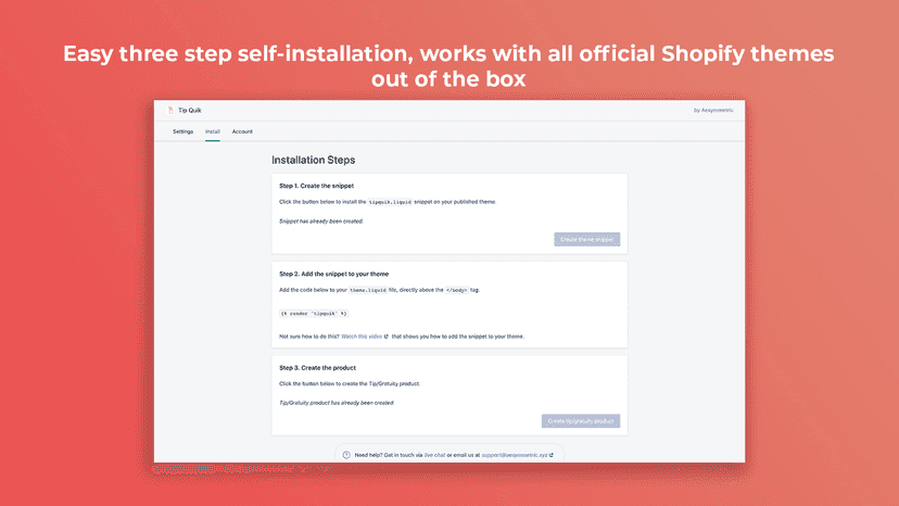 Tip Quik app installation steps