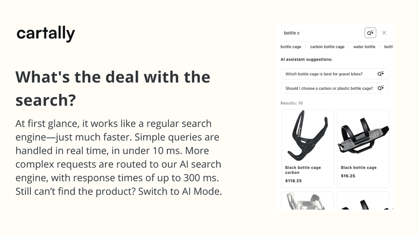 Lightning-fast search & AI search description