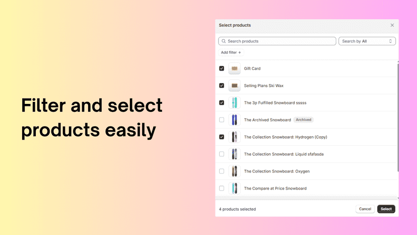 Product select