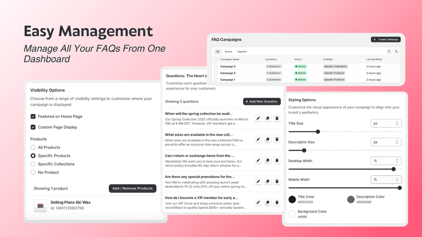 FAQ anywhere - easy management