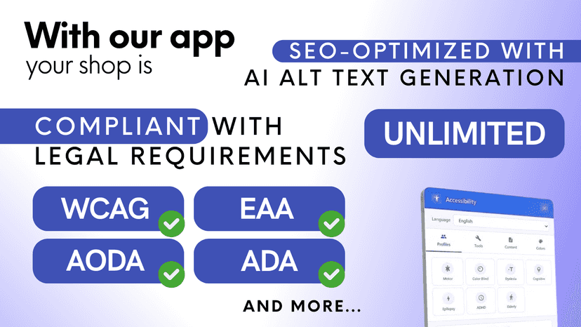 accessibility widget hero image showing features and advantages