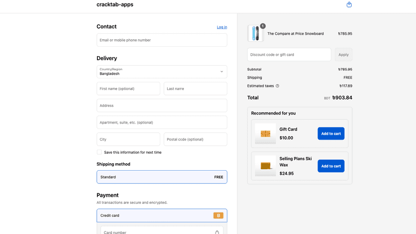 Preview upsell