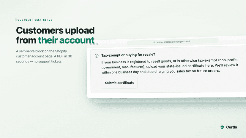 Customer upload cert from account Certly