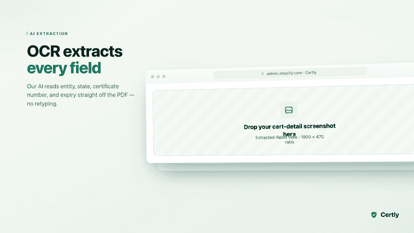 Certly OCR extracts cert fields