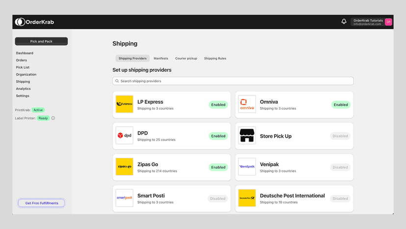 Carrier page
