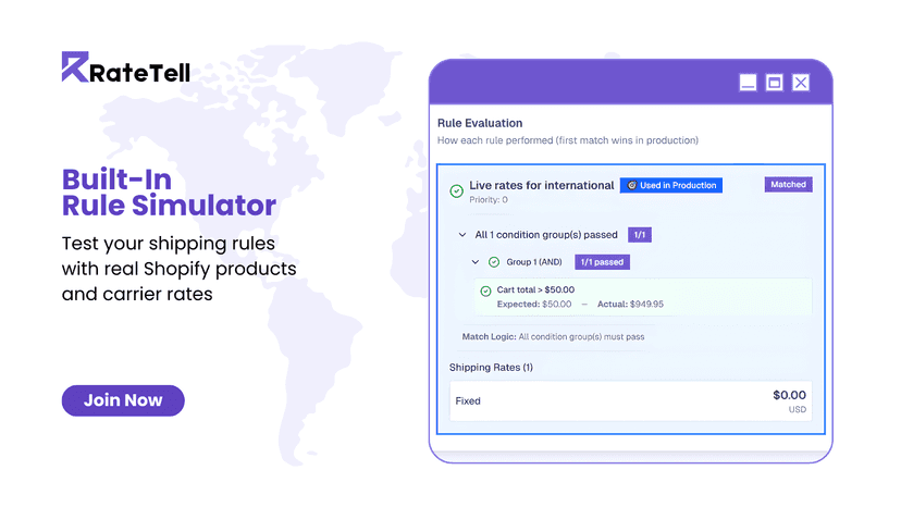 ratetell built in rule simulator