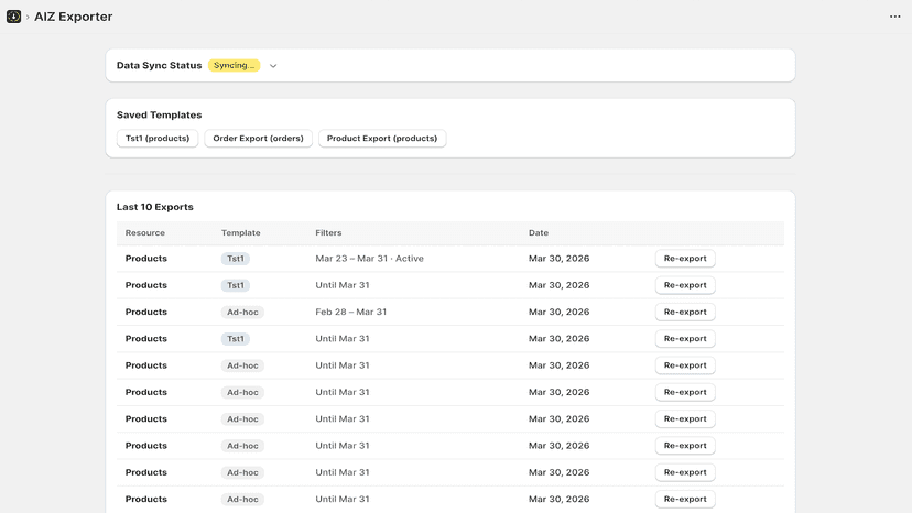 export history