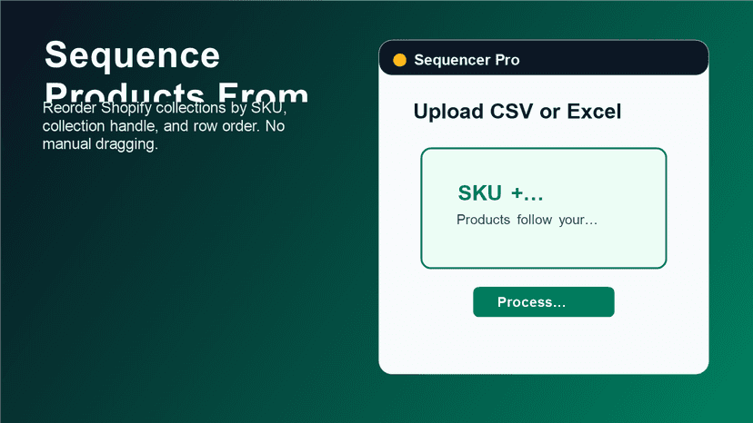 ulk product sorting dashboard for Sequencer Pro