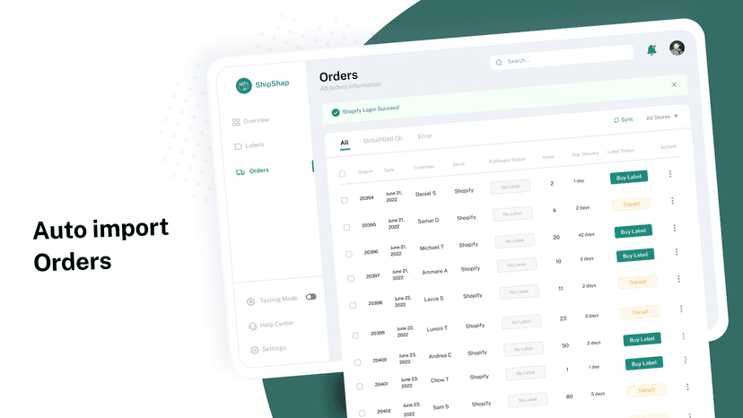 All your orders are automatically imported!