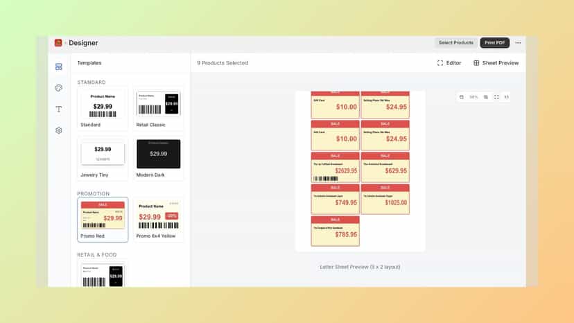price tag maker a4 preview