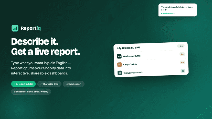 Reportiq for Shopify
