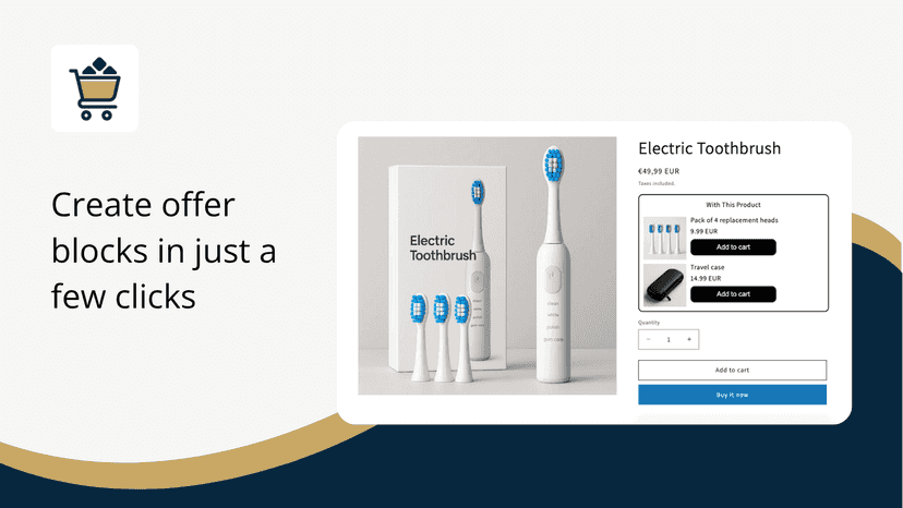 Electric toothbrush product page with bundle suggestions